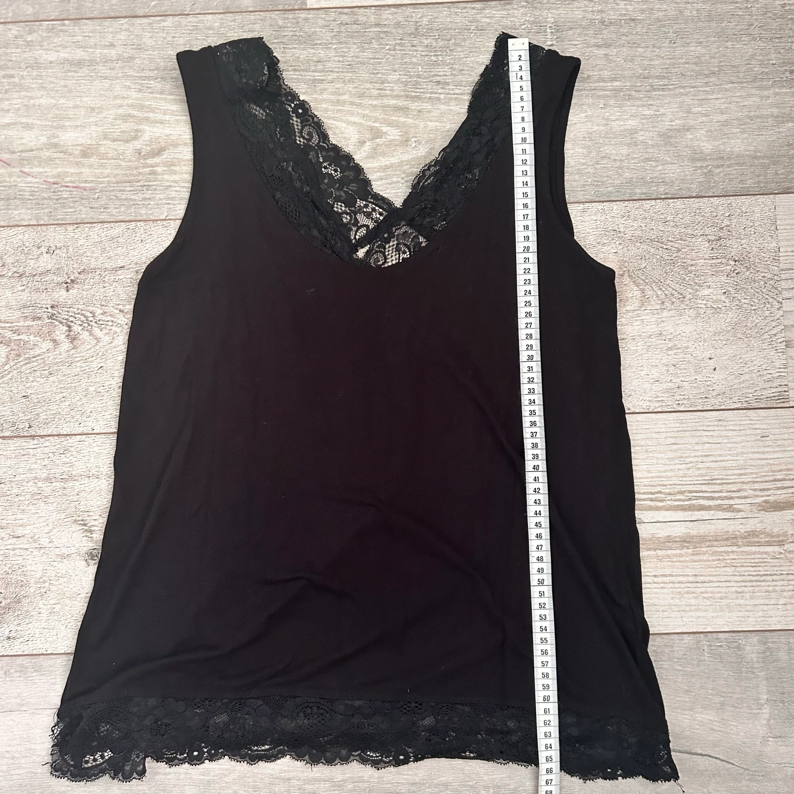 MS Mode Top sin mangas negro con encaje en el borde – Talla M – photo 9